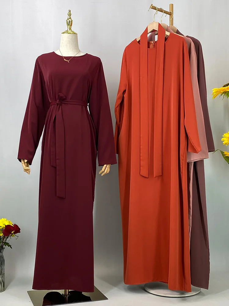 Hot Selle Muslim Woman Abaya With Pockets Islamic Casual And Simple Long Dresses Moroccan Caftan Woman Dubai Abaya Ramadan Black