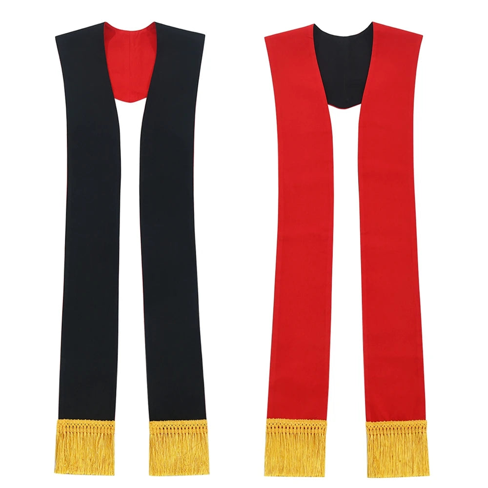 Clergy Stole Church Overlay Double Sided Cross Gold Tassels Scarf for Priest Choir