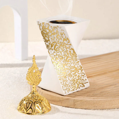 Exquisite rotating square household incense burner decoration ornament black and white incense burner ornament