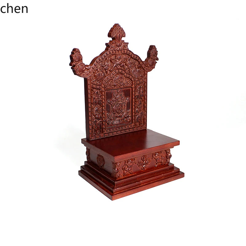 CZ Wood Shrine Carved Eight Auspicious Offerings Altar Buddha Altar Detachable Retro Ornament Buddha Statue Buddha Hall