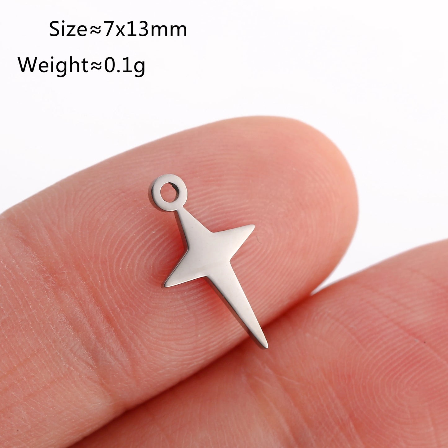 5PCS/Lot Celestial Mini Star Charms Stainless Steel Pentagram/Astral/Meteor/Moon Pendant DIY for Earring Bracelet Jewelry Making