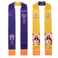 Clergy Stole Church Overlay Double Sided Cross Gold Tassels Scarf for Priest Choir