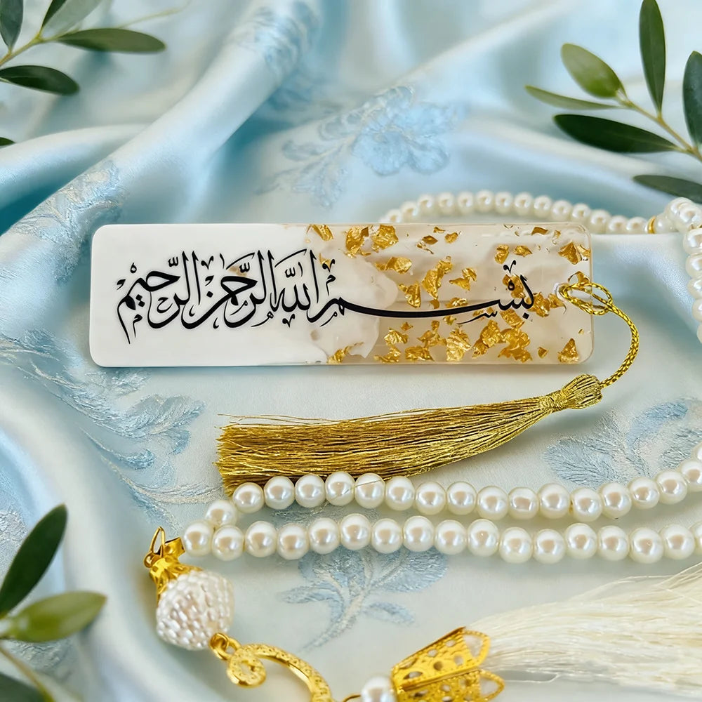 Epoxy Bookmark Gift Custom Box Muslim Iftar Party Favor Ramadan Islamic Quran Bookmark Hajj Umrah Khatmul Quran Aqeeqah