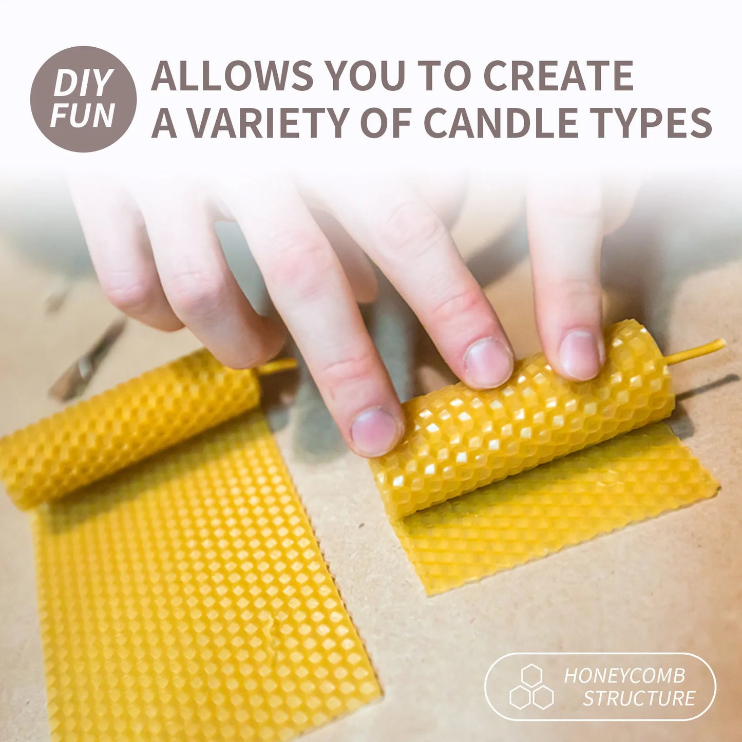 10pcs Natural Beeswax Candles Handmade No Fragrance No Additives Luxury High-End Candles For Candlelight Dinner Wedding Ceremony