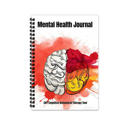 1SET Spiral Notebooks Daily Mental Health Journal, Self-Care, Meditation & Emotional Tracking Diary for Men and Women, Anxiety R