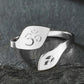 Dawapara Buddhism Spiritual OM Ohm Symbol Adjustable Ring Spiral Sacred Geometry Finger Ring Stainless Steel Jewelry