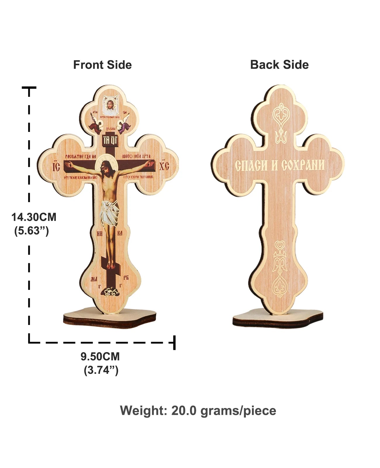 Wooden Jesus on Cross Stand Decoration Christian Crucifix Jesus Christ Crosses Icon Ornament Church Desktop Display Crafts Gift