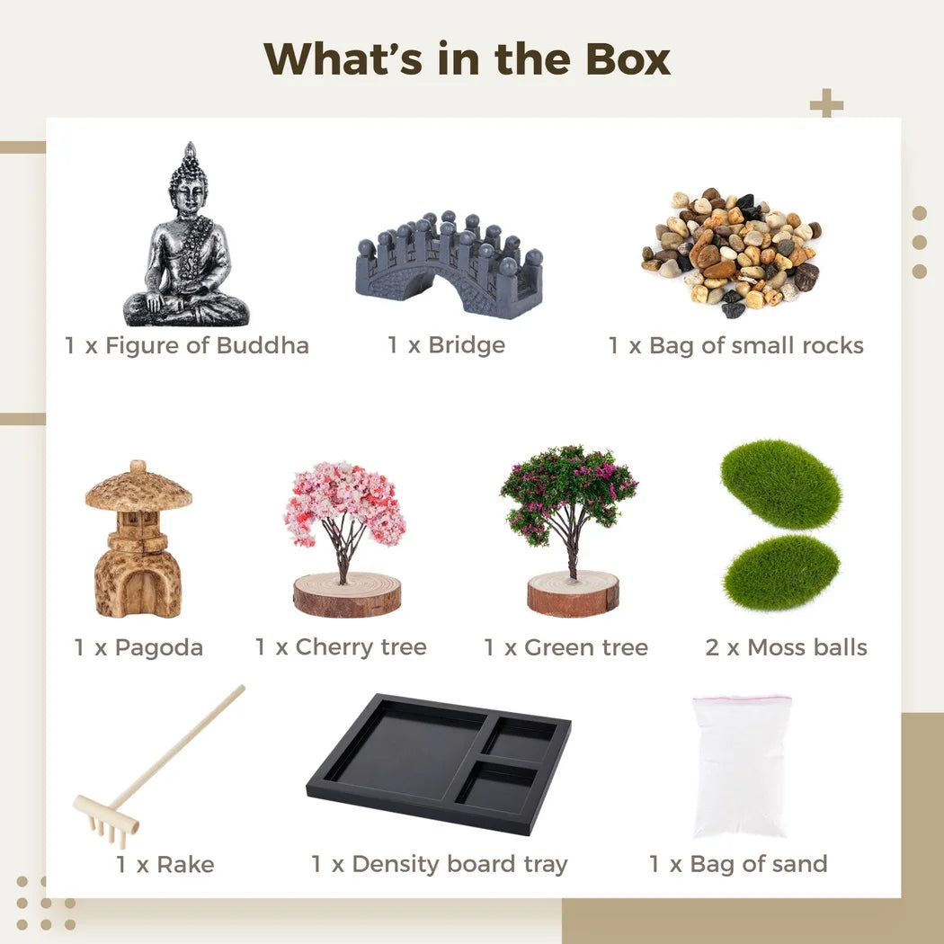 Mini Zen Garden Authentic Zen Garden Kit Zen Garden Accessories Kit Home Office Desktop Meditation Decor Unique Relaxation Gifts
