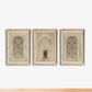 3pcs/set Islamic Mosque Window Canvas Posters Muslim Architectural Geometry Wall Art Prints for Middle Eastern Home Decor Gifts·