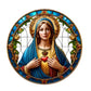 Virgin Mary Suncatcher - Round Acrylic Wall Art, Stained Style Hanging Decor, Ideal for Living Room, Bedroom,Perfect Family Gift