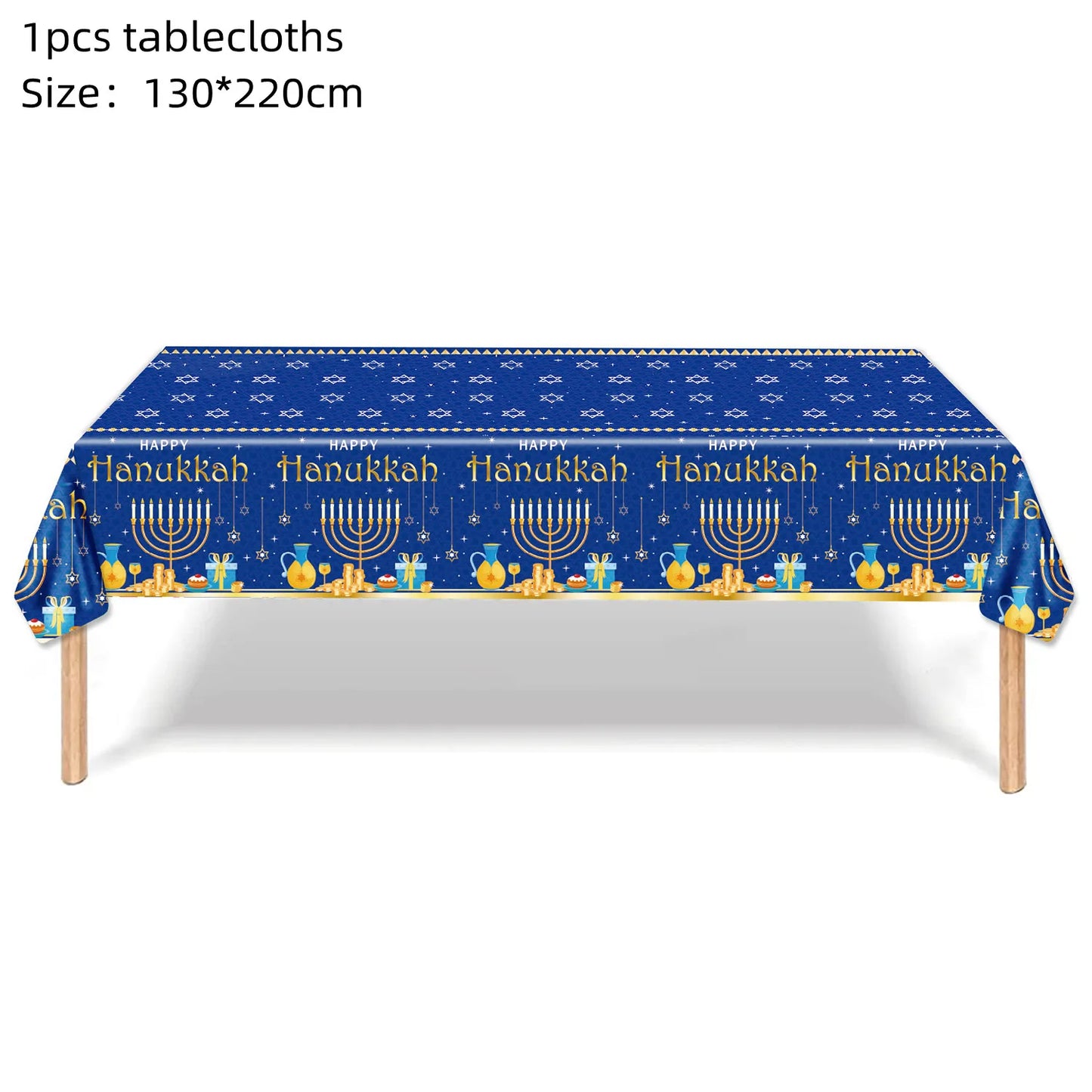 Jewish Hanukkah Birthday Party Decoration Cake Topper Balloon Candle Chanukah Party Supplies Tableware Banner Backdrop