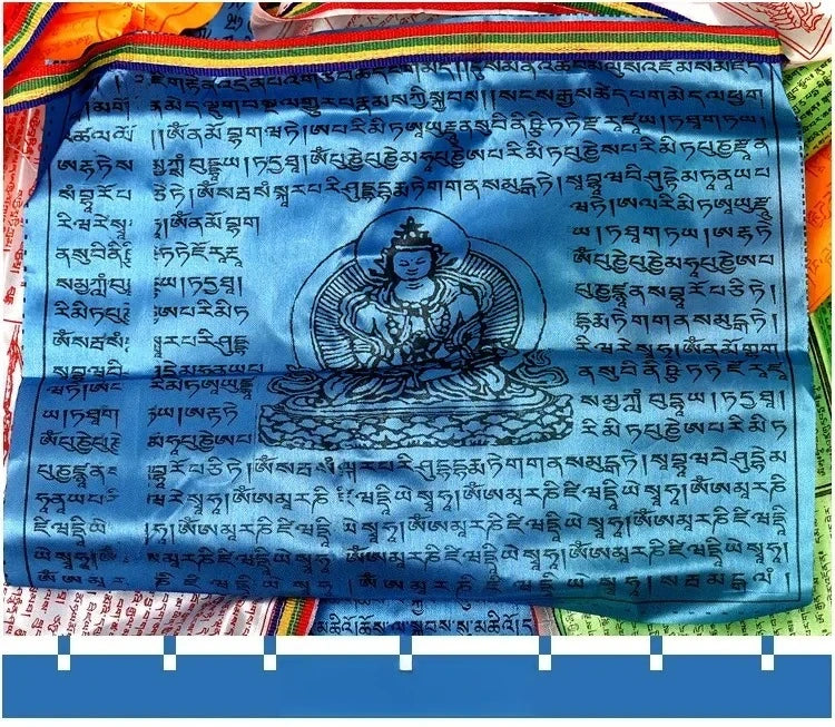 Tibetan Buddhism Satin Prayer Flags 5 Color Prayer Flags Xizang Longda Prayer Flag Decor Pray for Happiness Health Fengma Flag