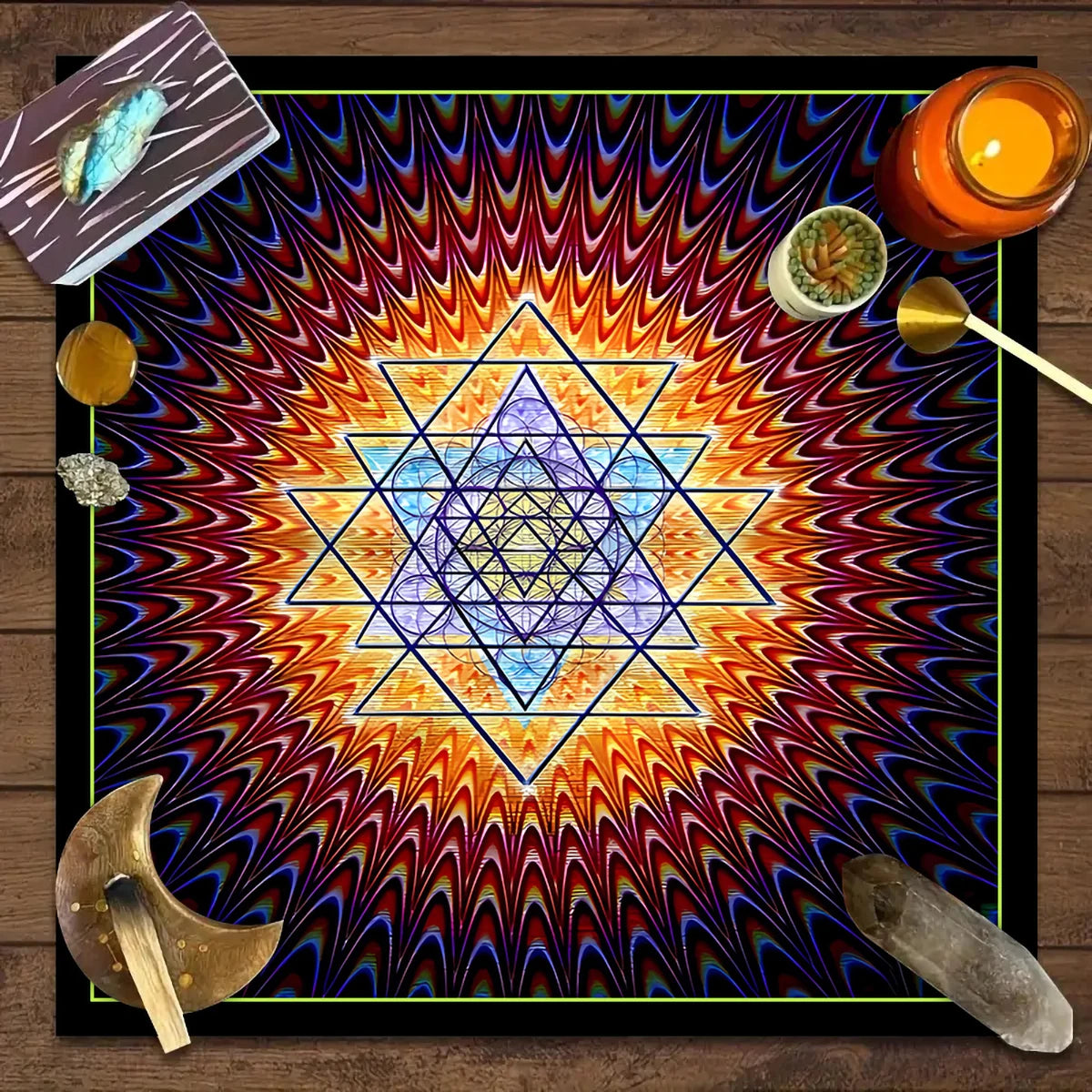 1pc Tarot card tablecloth, mysterious rune astrology altar cloth, witchcraft cabin decoration tablecloth, card game tablecloth
