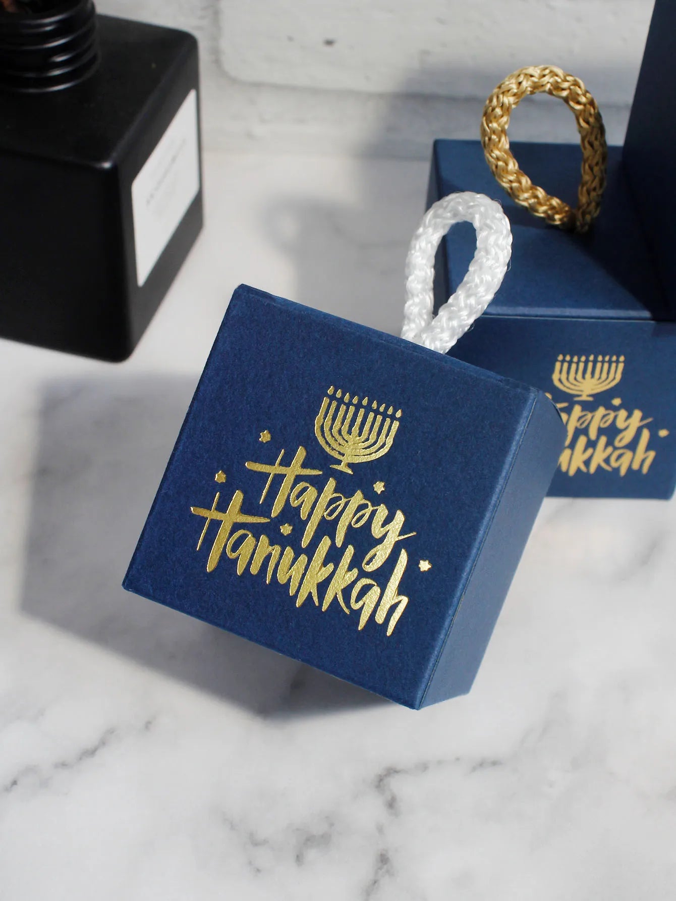 Jewish Hanukkah Square Candy Box, New Year Gift Box, Hanukkah Happy Decoration Gift Box, Gift Atmosphere Candy Box