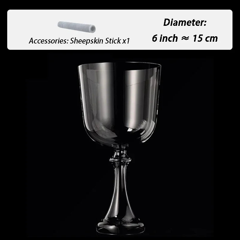 Handheld Crystal Singing Bowl 6/7/8 Inch Transparent Sound Bowl Yoga Meditation Tibetan Bowls Sound Healing Musical Instruments