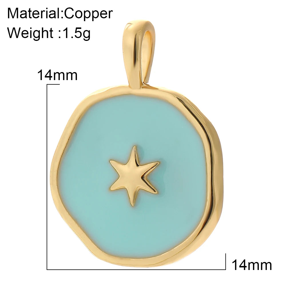 Bohemian Star Sun Moon Charms for Jewelry Making Cute Enamel Planet Gold Color Diy Earrings Necklace Bracelet High Quality