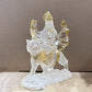 Indian Goddess Durga Statue - Resin Water Glass Figurine Riding Tiger & Lion for Worship