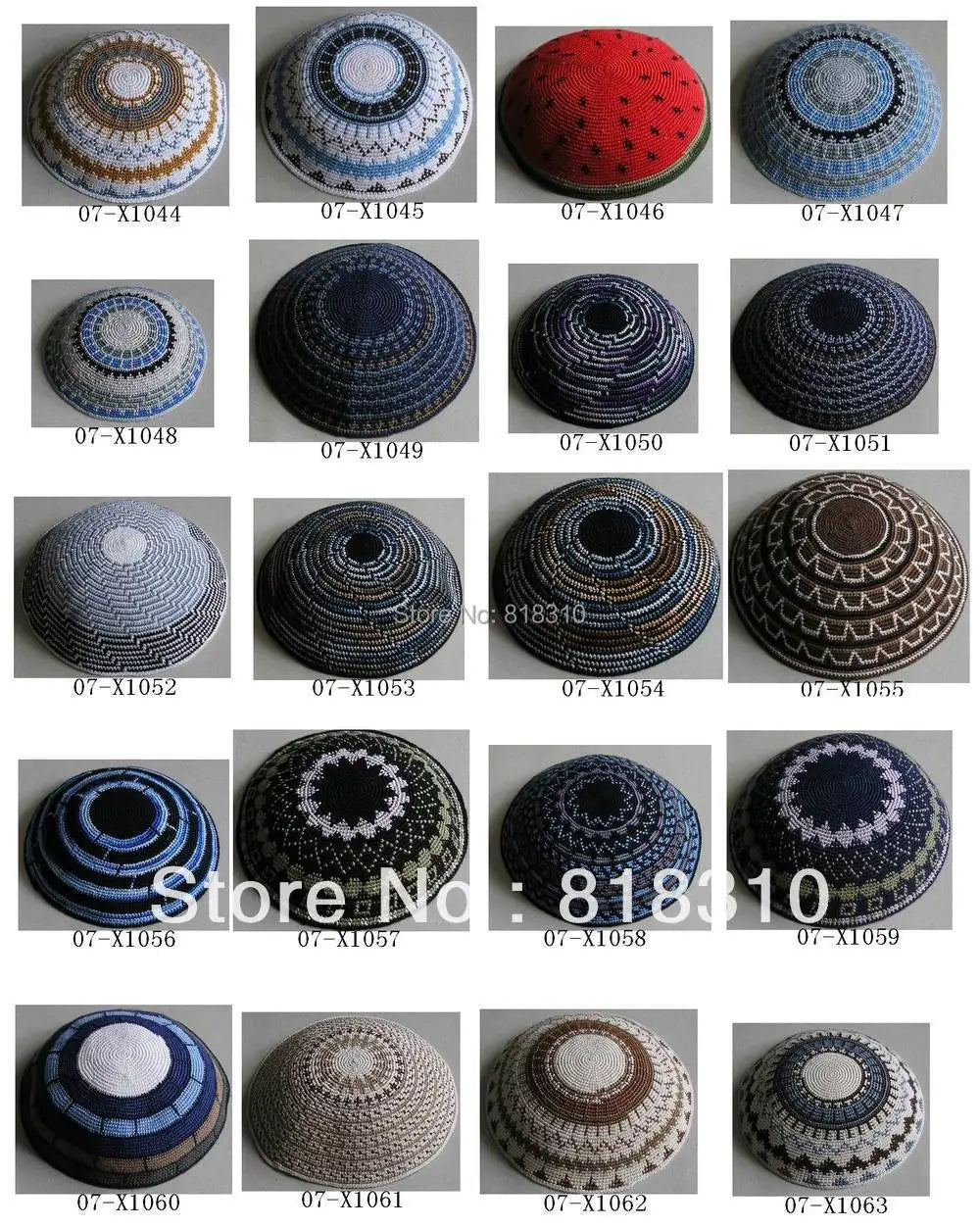 HIGH QUALITY HANDMADE KNITTED YARMULKE KIPPAH WHITE TOP PRICE PER PIECE