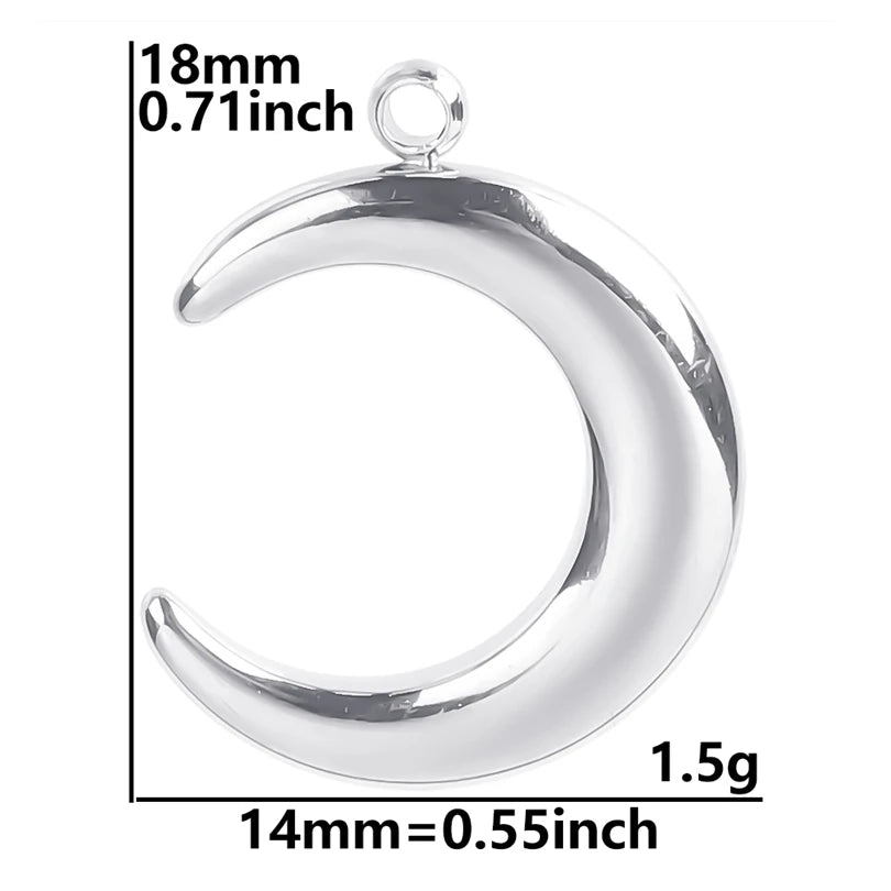 100% Stainless Steel Moon Pendants For Jewelry Making Supplies Various Luna Animal Wings Sun Star Eye Charms In Bulk Accessories