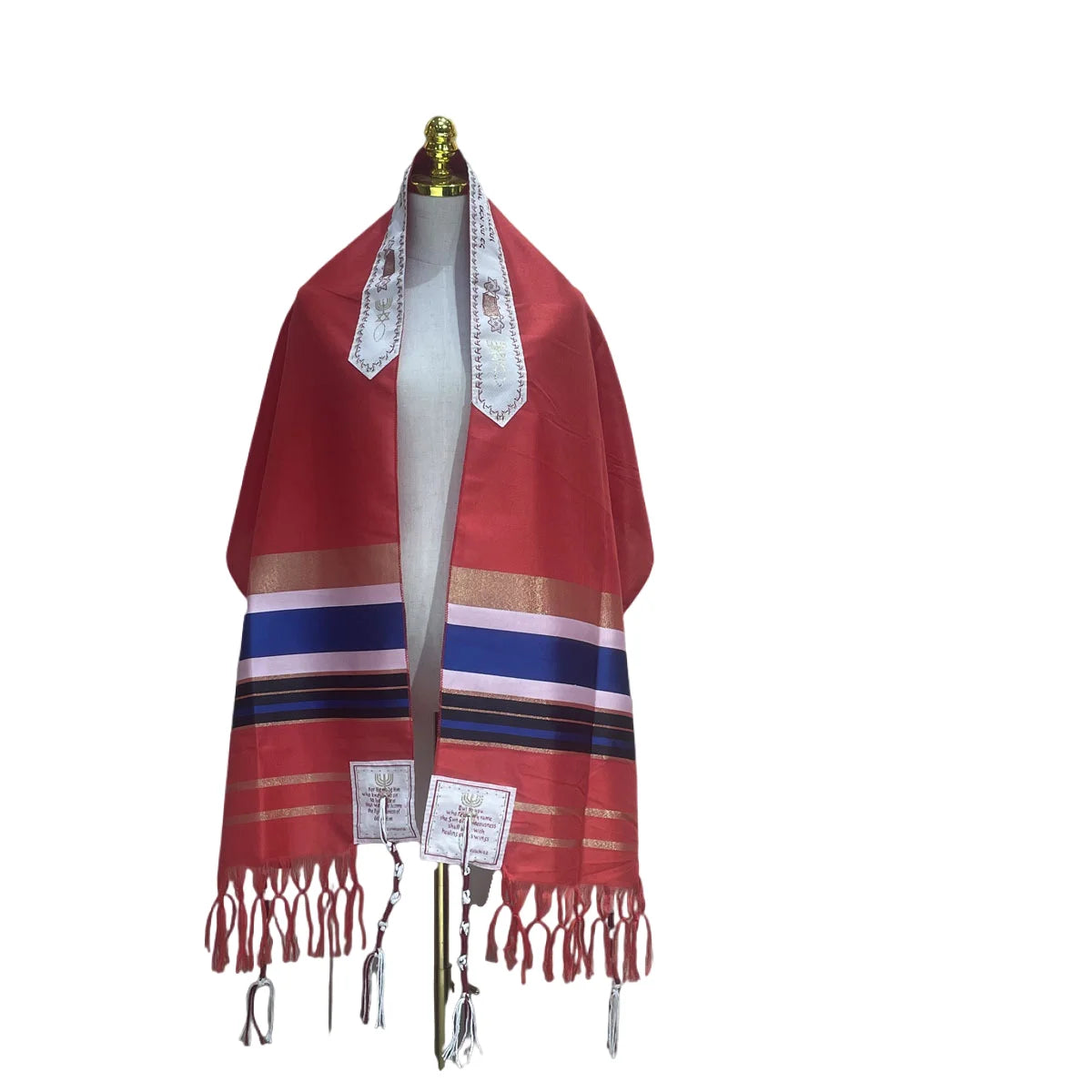 Tallit Messianic Scarf Fire Style Prayer Talit Jerusalem Hanukkah Shawl 50x180cm