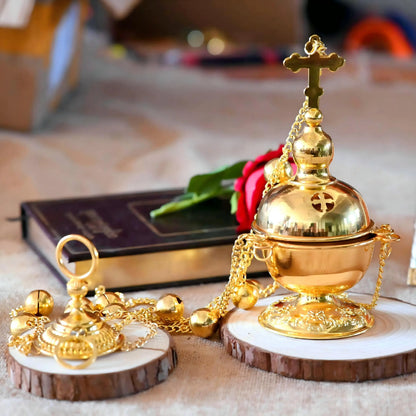 Exclusive Desktop Ritual Incense Burner For Eastern Orthodox Believers Gently Supported By Devout Prayers And Religious Beliefs