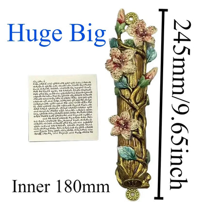 Handcrafted Enamel & Alloy Mezuzah Case with Kosher Scroll, Elegant Judaica Gift for Home Blessing & Doorpost Protection