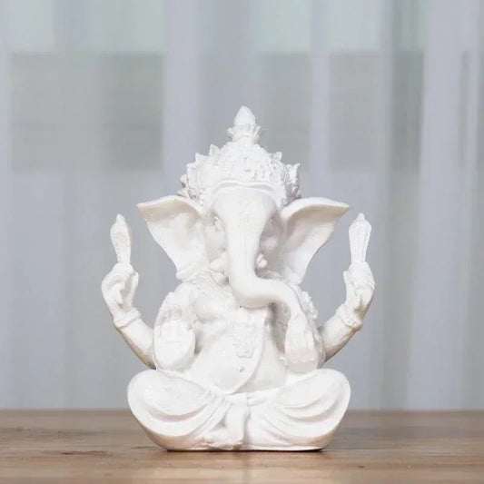 Sandstone Ganesha Buddha Elephant Statue Sculpture Handmade Figurine Miniatures Home Decoration Accessories Desk Crafts