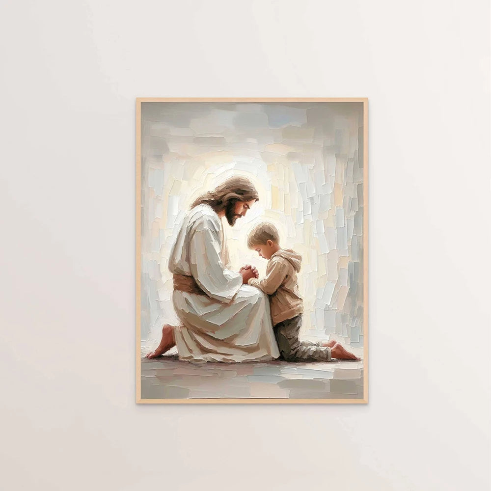 Jesus Christ Canvas Postres Christian Jesus Portrait Wall Art Print Poster I Will Walk with Christ LDS Bible Verse Gift Poster