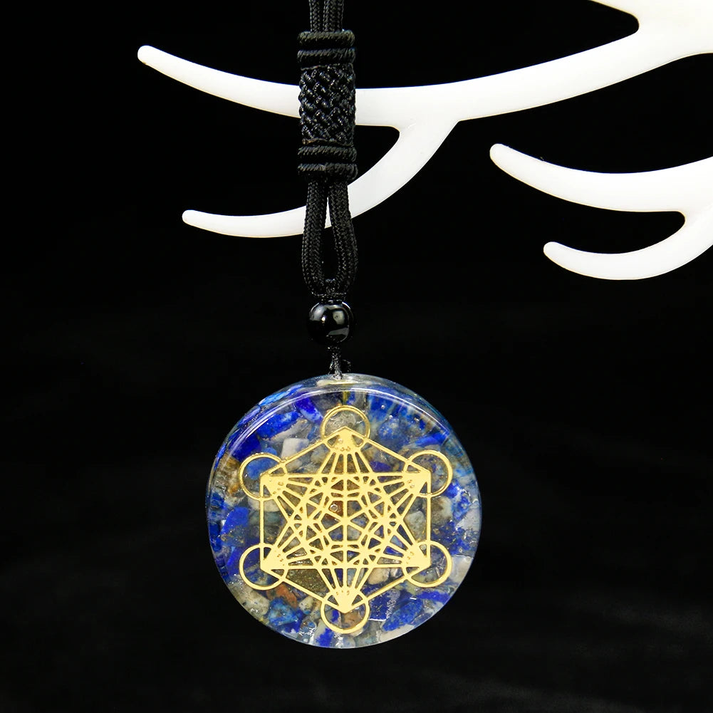 Orgonite Metatron Cube Pendant Necklace Om Energy Healing Crystal Sacred Geometry Chakra Necklace Yoga Meditation Jewelry Gifts