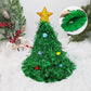 Christmas Tree Hats Fabric Rain Silk Hat for Adults Kids Funny Santa Hat with Tinsel Xmas Holiday Party Costume New Year Decor