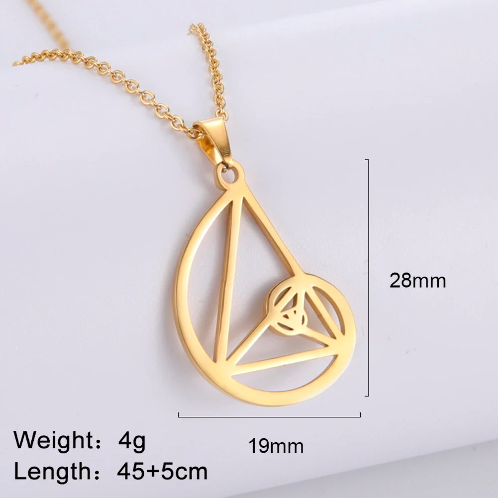 Dawapara Fibonacci Spiral Necklace Sacred Geometry The Golden Ratio Pendant Stainless Steel Jewelry Valentine's Day Gift
