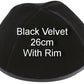 BLACK VELVET JEWISH KIPPAH YARMULKE KIPPOT RIMLESS OR WITH NO RIM