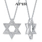 APIR 925 Silver D/VVS1 Moissanite Star Pendant Necklace Cross Star of David for Men Women Lucky Amulet Chain Neck Jewelry