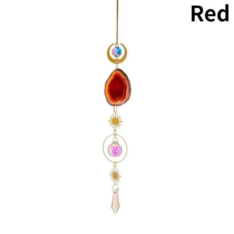 Hanging Crystals for Windows, Agate Pendant Suncatcher Crystal Prism Balls, Rainbow Maker
