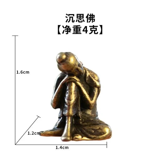 Micro Landscape Bronze Chinese Buddha Ancient Tea Ceremony Zen Moss Rockery Bonsai Sand Table Decorationfairy Garden Miniatures