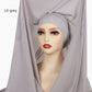 Premium Chiffon Hijab With Bulit-in Magnets Solid Color Easy To Wear Shawl Wrap With Undercap For Muslim Women