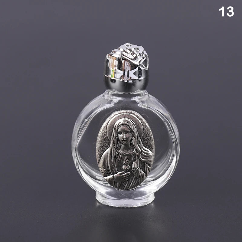 Empty Holy Water Jesus Bottle Religious Bottle Christian Baptism Supplies Refillable Portable Cosmetic Packaging Empty Bottle