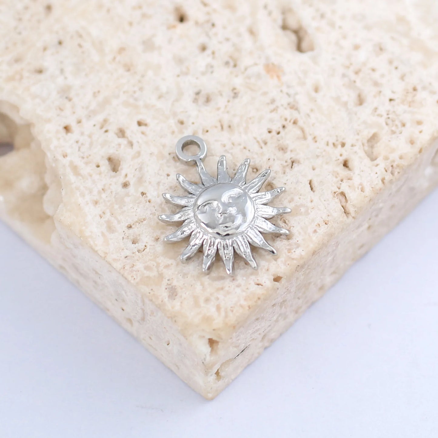 3Pcs/Lot Sun Smile Face Pendants Stainless Steel Celestial Dangle Charms DIY Bracelet Earring Jewelry Making Supplies Wholesale