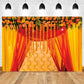 Indian Traditional Photography Background Marigold Green Leaf Hindu Indian Wedding Holi Flowers Garland Anniversary Backdrops