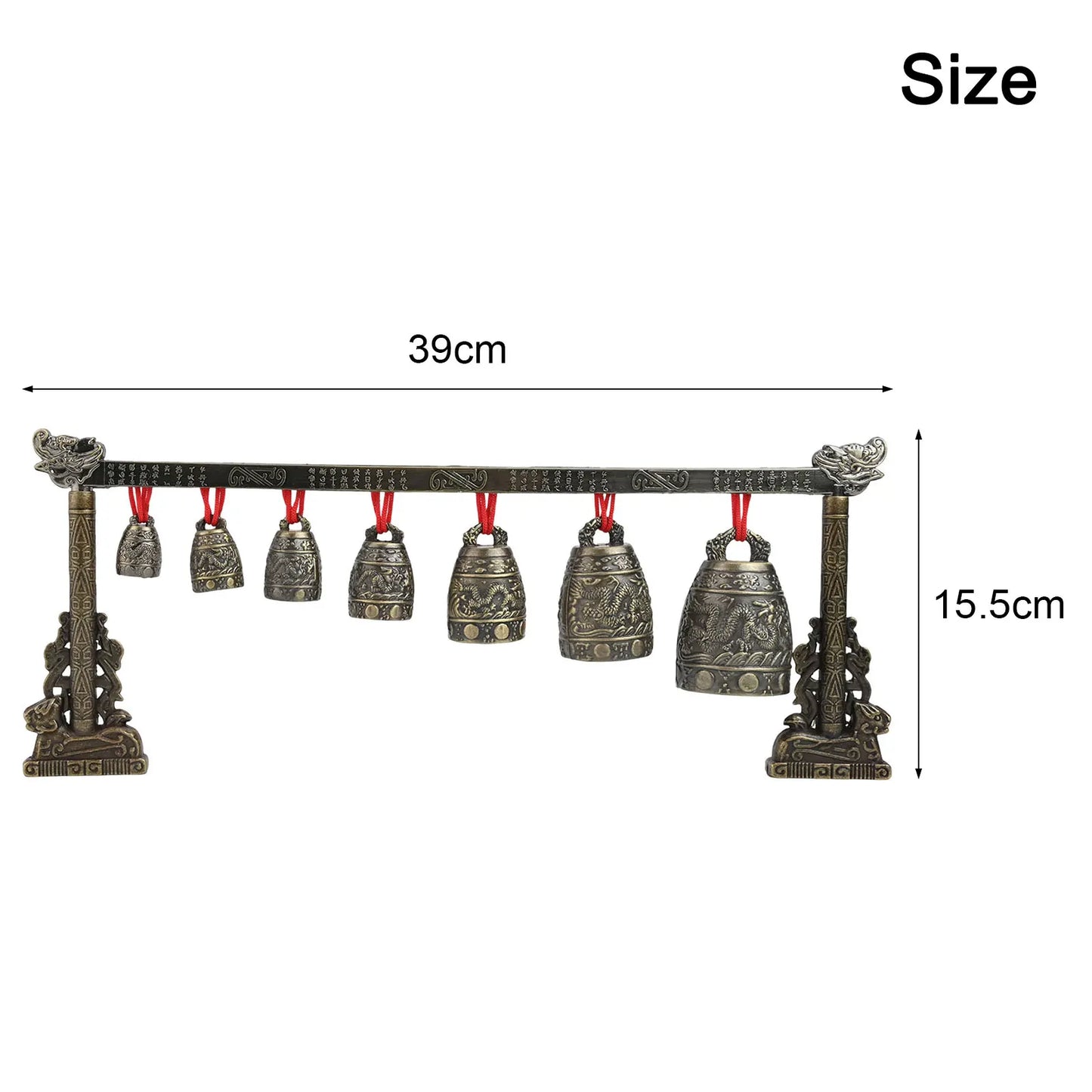 Bronze Meditation Gong With 7 Decorated Bells For Yoga Sound Healing And Relaxation Chinese Musical Percussion Instrument Set