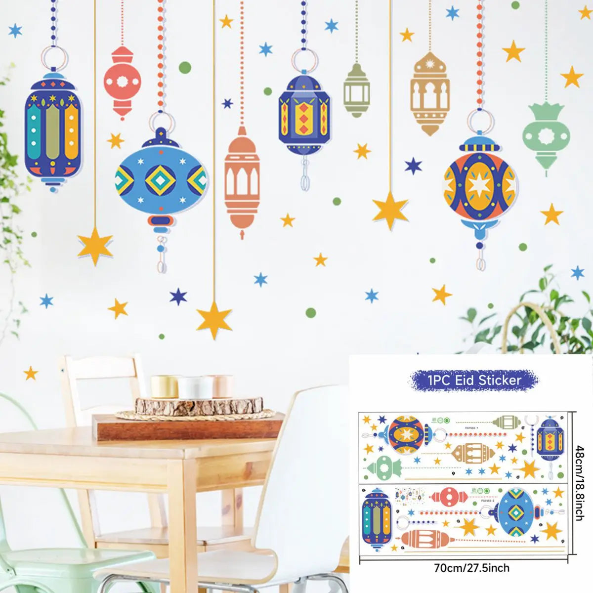 Eid Mubarak Wall Stickers Kareem Ramadan Decoration 2025 For Home Islamic Muslim Party Decor Mubarak Ramadan Window Sticker Gift