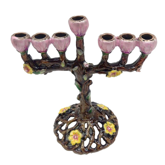 Tree of Flower 7 Branch Candle Holder for Hanukkah Menorah Candelabrum Candlestick Stand for Christmas Party Wedding Celebration