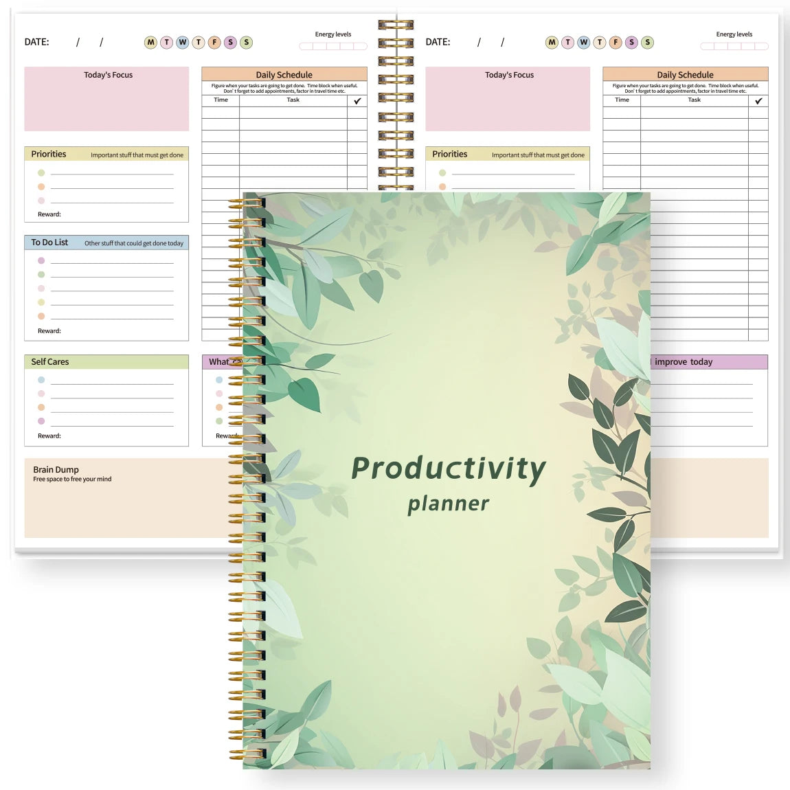 B5 Productivity Planner, Daily and Weekly Organizer with Priorities,To-Do List,Schedule,Floral Cover Journal for Time Management
