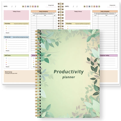 B5 Productivity Planner, Daily and Weekly Organizer with Priorities,To-Do List,Schedule,Floral Cover Journal for Time Management