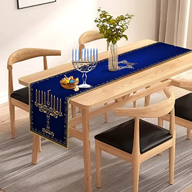 Hanukkah Menorah Table Runners Star of David  Jewish Holiday Fireplace Kitchen Dining Room Home Decor