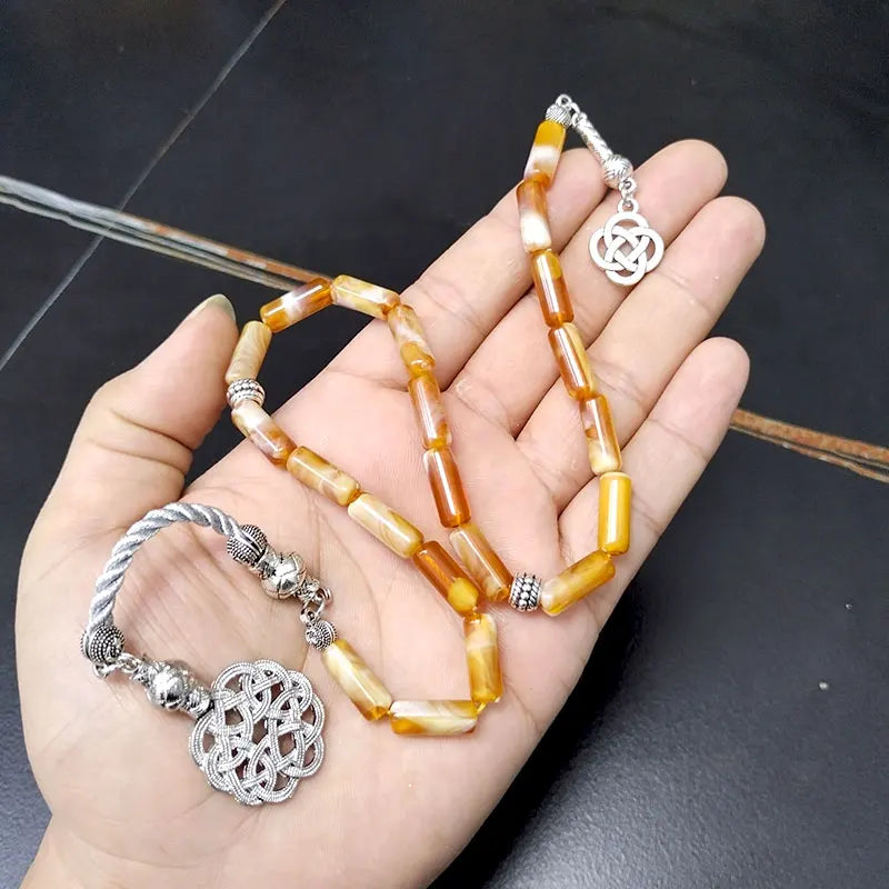 Tasbih Yellow Resin Turkish fashion Bracelet muslim Accessories prayer beads Eid Gift misbaha
