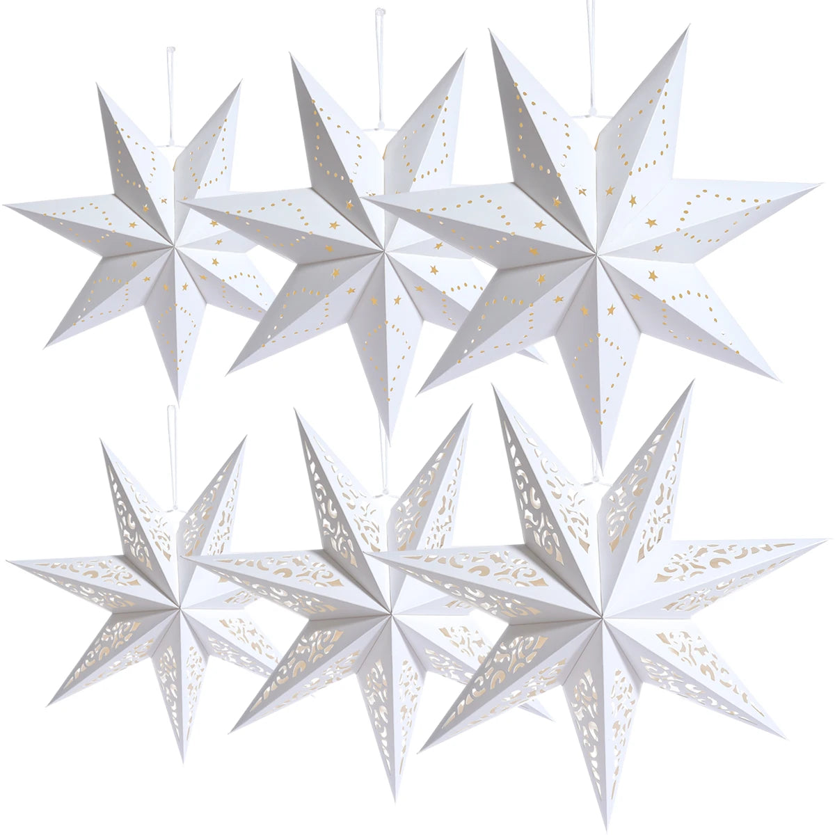 30-75cm Hollow Star Hanging Pendant Eid Mubarak Ramadan Decor 2025 Christmas Decor For Home Islamic Muslim Party Ramadan Kareem
