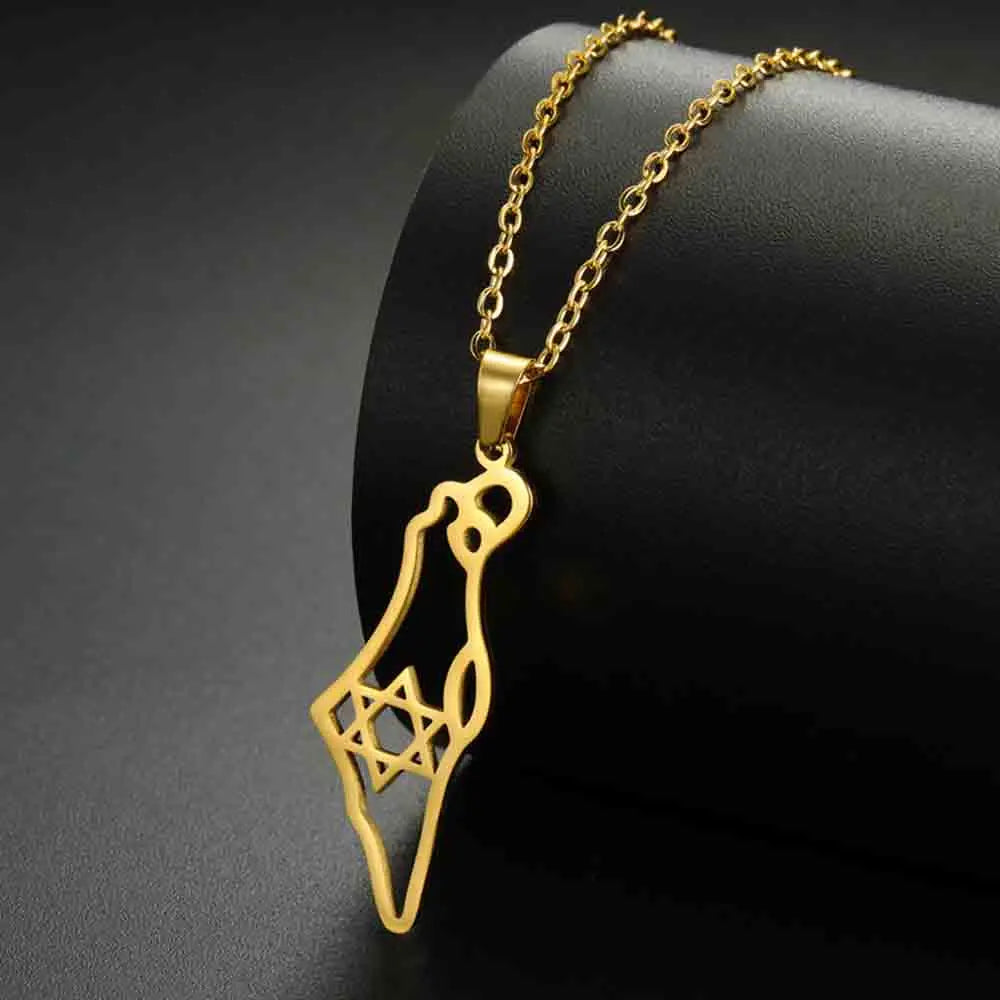 My Shape Hebrew Prayer Necklaces Shema Israel Blessing Stainless Steel Pendant Necklace Star of David Jewish Jewelry Wholesale