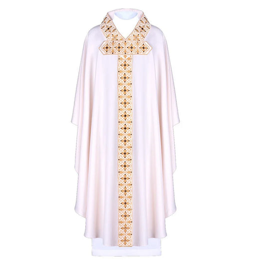 Unisex Priest Clergy Celebrant Chasuble Catholic Church Father Mass Vestments Robe for Men Women Halloween Cosplay Costume