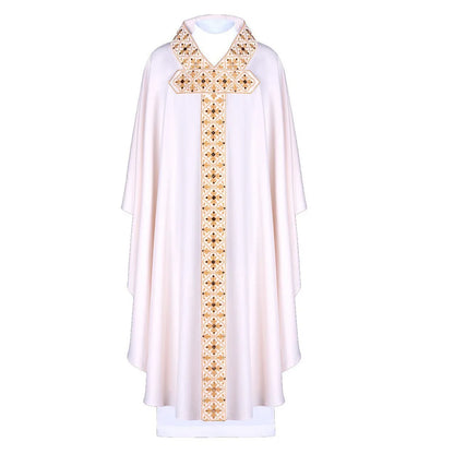 Unisex Priest Clergy Celebrant Chasuble Catholic Church Father Mass Vestments Robe for Men Women Halloween Cosplay Costume
